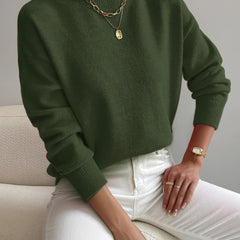 Women's Chic Turtleneck Knit Sweater Long Sleeve Fitted Casual Everyday