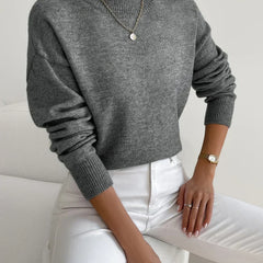 Women's Chic Turtleneck Knit Sweater Long Sleeve Fitted Casual Everyday
