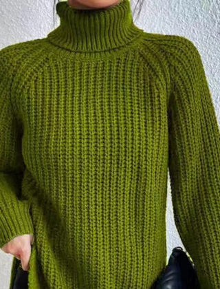 Women's Chunky Knit Turtleneck Sweater Relaxed Fit Long Sleeve Cozy Casual