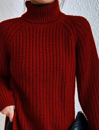 Women's Chunky Knit Turtleneck Sweater Relaxed Fit Long Sleeve Cozy Casual