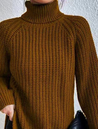 Women's Chunky Knit Turtleneck Sweater Relaxed Fit Long Sleeve Cozy Casual