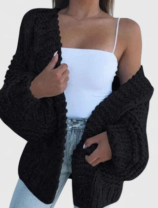 Women's Oversized Chunky Knit Cardigan Sweater Open-Front Cozy Layering