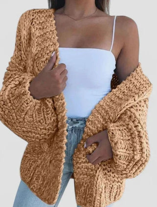 Women's Oversized Chunky Knit Cardigan Sweater Open-Front Cozy Layering