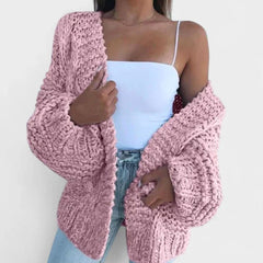 Women's Oversized Chunky Knit Cardigan Sweater Open-Front Cozy Layering