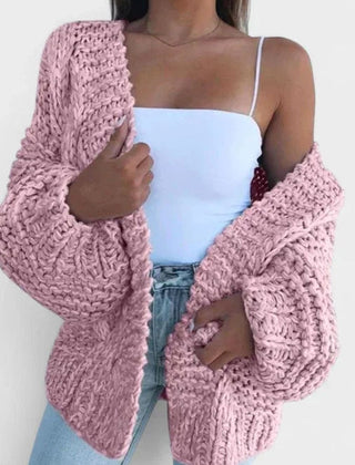 Women's Oversized Chunky Knit Cardigan Sweater Open-Front Cozy Layering