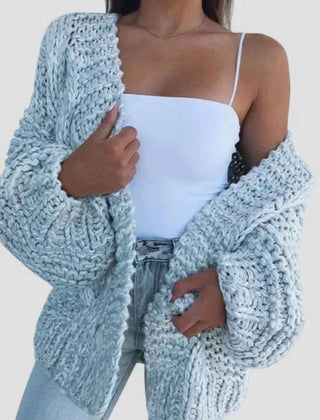 Women's Oversized Chunky Knit Cardigan Sweater Open-Front Cozy Layering