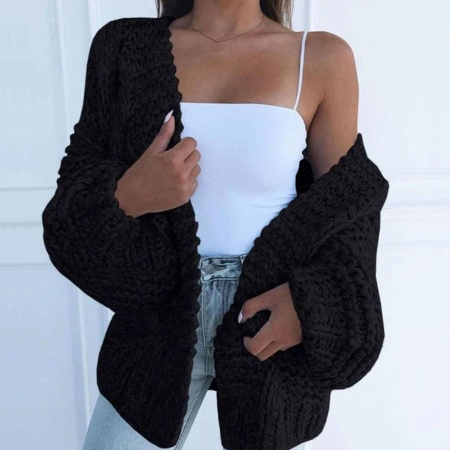 Women's Oversized Chunky Knit Cardigan Sweater Open-Front Cozy Layering