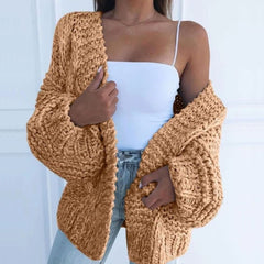 Women's Oversized Chunky Knit Cardigan Sweater Open-Front Cozy Layering