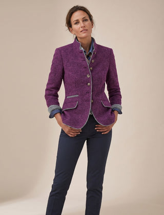 Women's Elegant Blazer Cardigan Stand-Collar Button-Front Stylish Layering