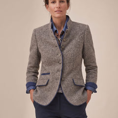 Women's Elegant Blazer Cardigan Stand-Collar Button-Front Stylish Layering