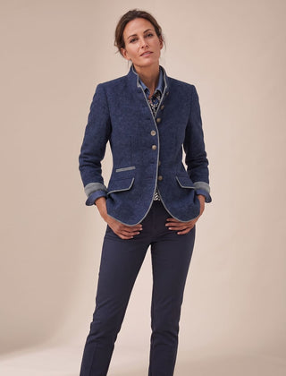 Women's Elegant Blazer Cardigan Stand-Collar Button-Front Stylish Layering