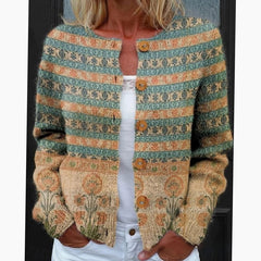 Women's Floral Long-Sleeve Cardigan Button-Front Knit Casual Layering