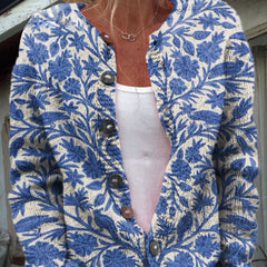 Women's Floral Embroidered Cardigan Button-Front Long Sleeve Casual Layering
