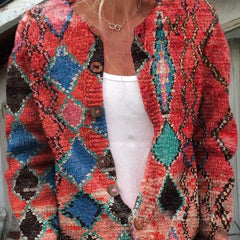 Women's Floral Embroidered Cardigan Button-Front Long Sleeve Casual Layering