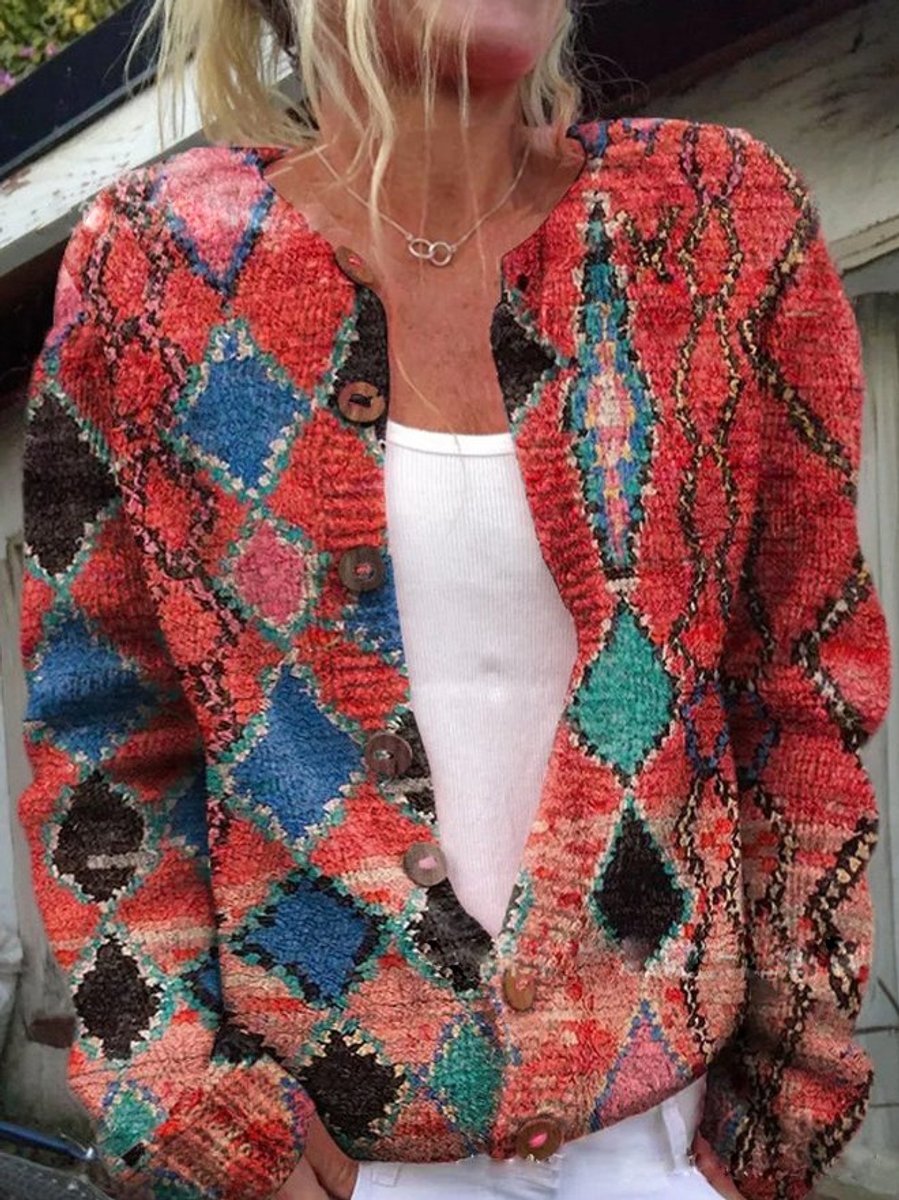 Women's Floral Embroidered Cardigan Button-Front Long Sleeve Casual Layering