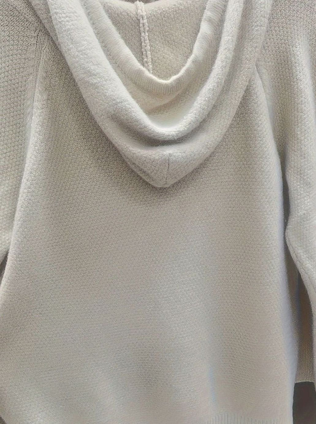 Women's Hooded Cardigan Sweater Full-Zip Relaxed Fit Knit Layering