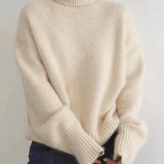 Women's Stylish Turtleneck Knit Sweater Fitted Long Sleeve Cozy Casual