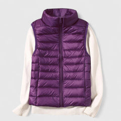 Women's Quilted Sleeveless Puffer Vest Zip-Up Casual Layering Outdoor