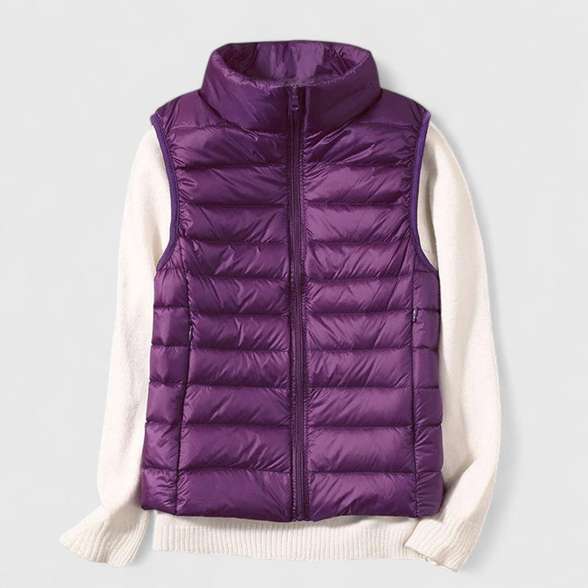 Women's Quilted Sleeveless Puffer Vest Zip-Up Casual Layering Outdoor