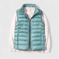 Women's Quilted Sleeveless Puffer Vest Zip-Up Casual Layering Outdoor