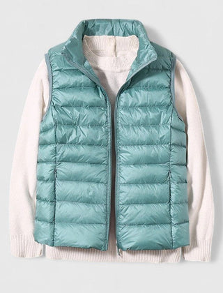 Women's Quilted Sleeveless Puffer Vest Zip-Up Casual Layering Outdoor