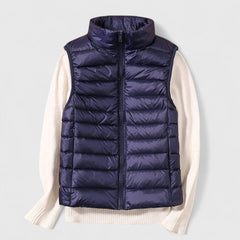 Women's Quilted Sleeveless Puffer Vest Zip-Up Casual Layering Outdoor