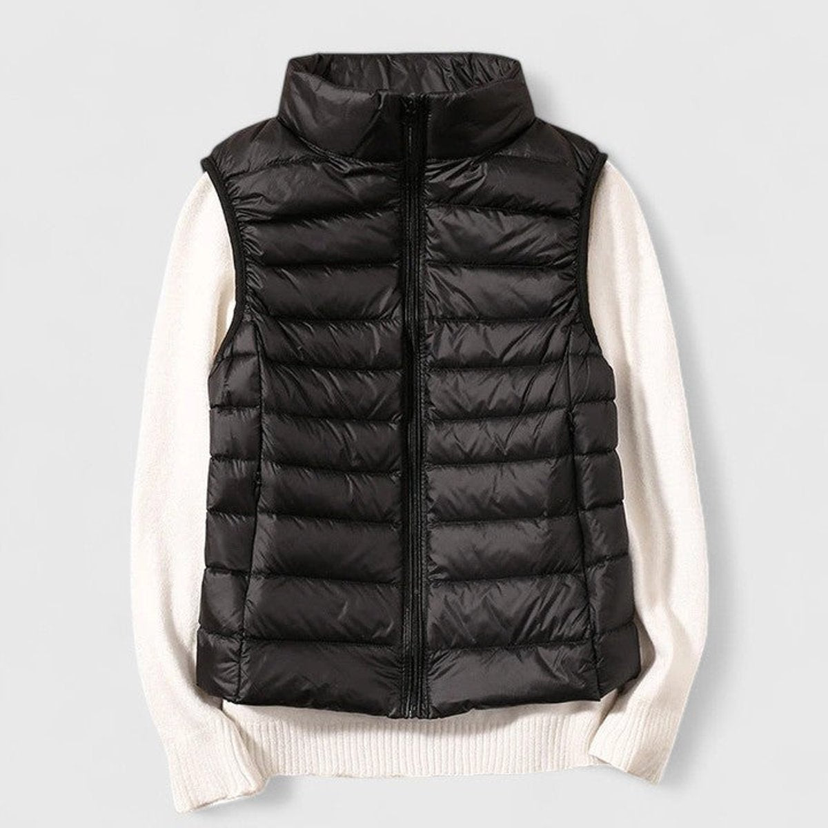 Women's Quilted Sleeveless Puffer Vest Zip-Up Casual Layering Outdoor