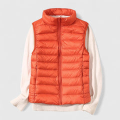 Women's Quilted Sleeveless Puffer Vest Zip-Up Casual Layering Outdoor