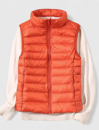 Women's Quilted Sleeveless Puffer Vest Zip-Up Casual Layering Outdoor