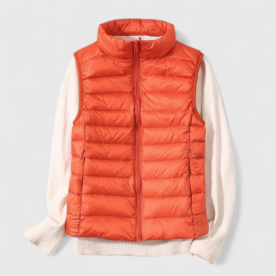 Women's Quilted Sleeveless Puffer Vest Zip-Up Casual Layering Outdoor