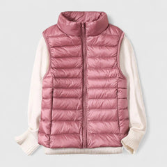 Women's Quilted Sleeveless Puffer Vest Zip-Up Casual Layering Outdoor