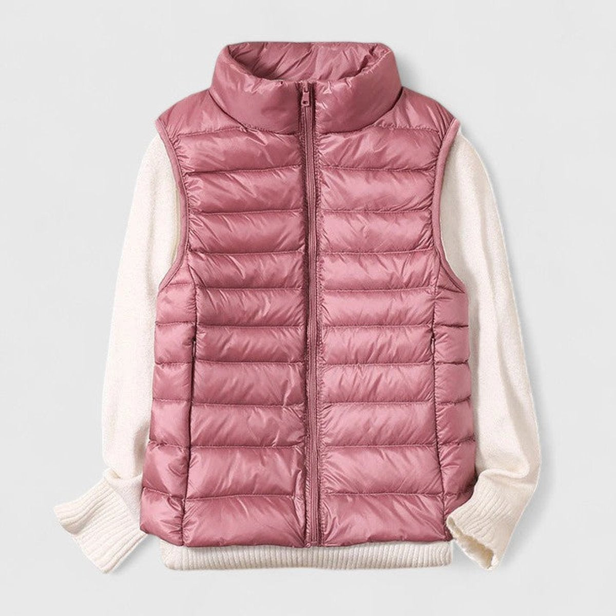 Women's Quilted Sleeveless Puffer Vest Zip-Up Casual Layering Outdoor