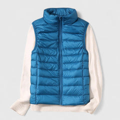 Women's Quilted Sleeveless Puffer Vest Zip-Up Casual Layering Outdoor