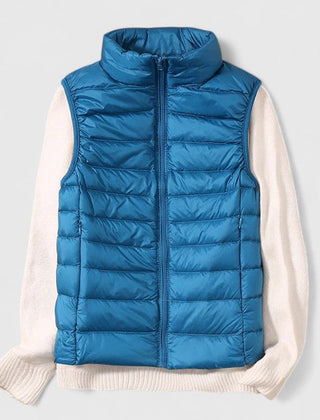 Women's Quilted Sleeveless Puffer Vest Zip-Up Casual Layering Outdoor
