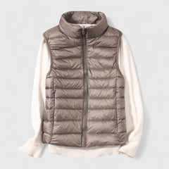 Women's Quilted Sleeveless Puffer Vest Zip-Up Casual Layering Outdoor