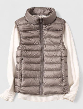 Women's Quilted Sleeveless Puffer Vest Zip-Up Casual Layering Outdoor