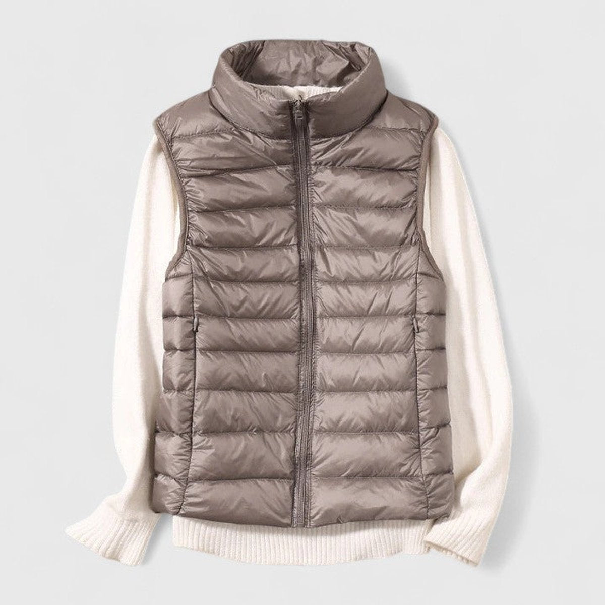 Women's Quilted Sleeveless Puffer Vest Zip-Up Casual Layering Outdoor