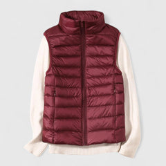 Women's Quilted Sleeveless Puffer Vest Zip-Up Casual Layering Outdoor