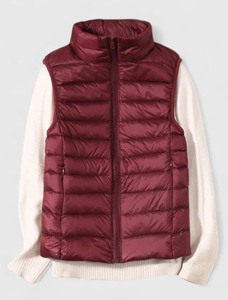 Women's Quilted Sleeveless Puffer Vest Zip-Up Casual Layering Outdoor