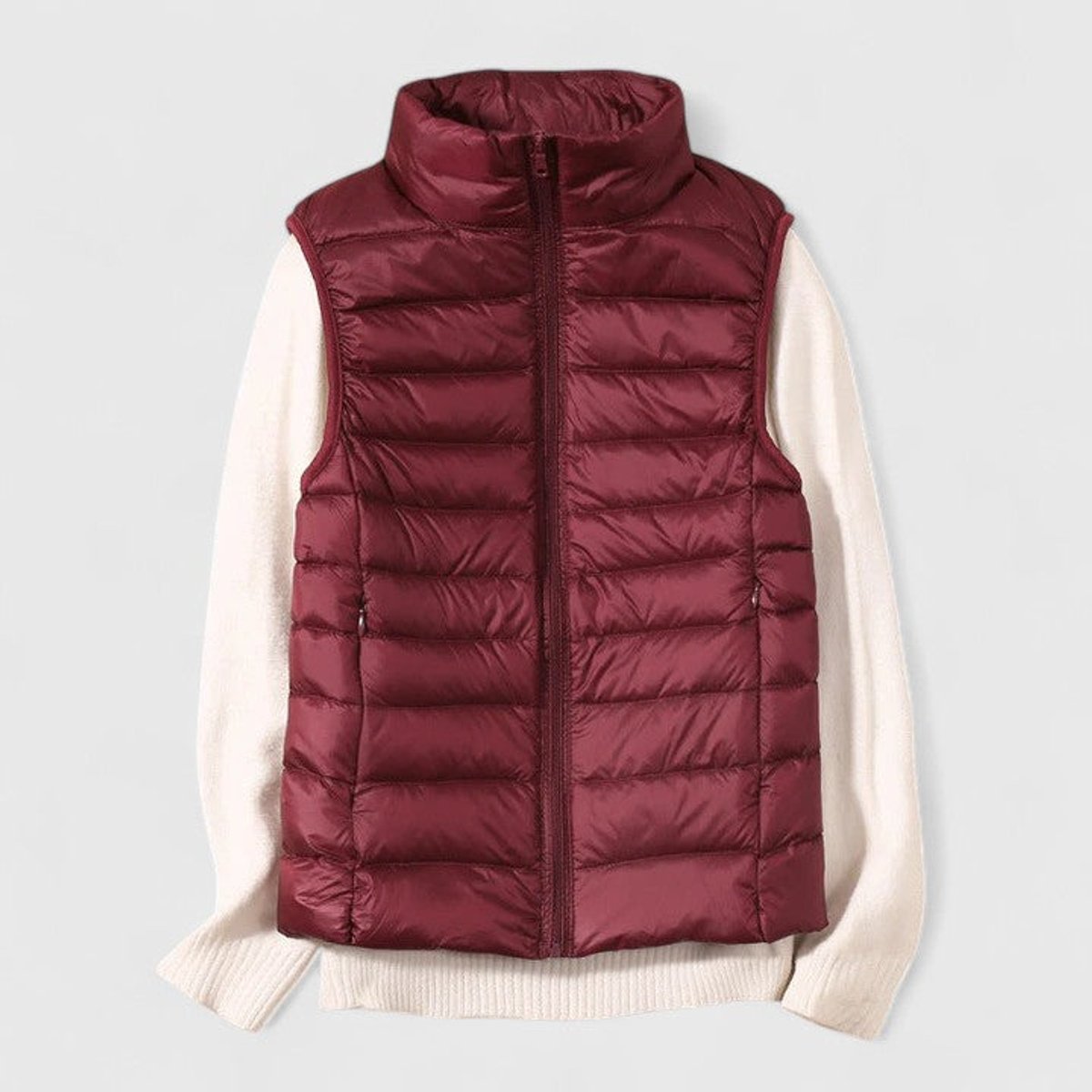 Women's Quilted Sleeveless Puffer Vest Zip-Up Casual Layering Outdoor