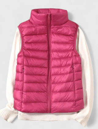 Women's Quilted Sleeveless Puffer Vest Zip-Up Casual Layering Outdoor