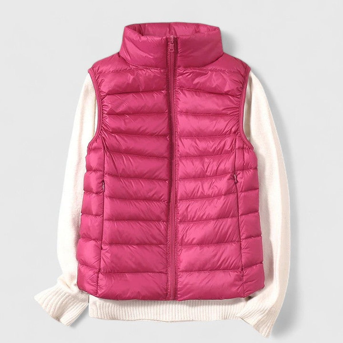 Women's Quilted Sleeveless Puffer Vest Zip-Up Casual Layering Outdoor