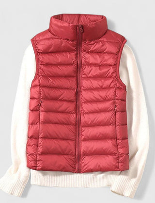 Women's Quilted Sleeveless Puffer Vest Zip-Up Casual Layering Outdoor