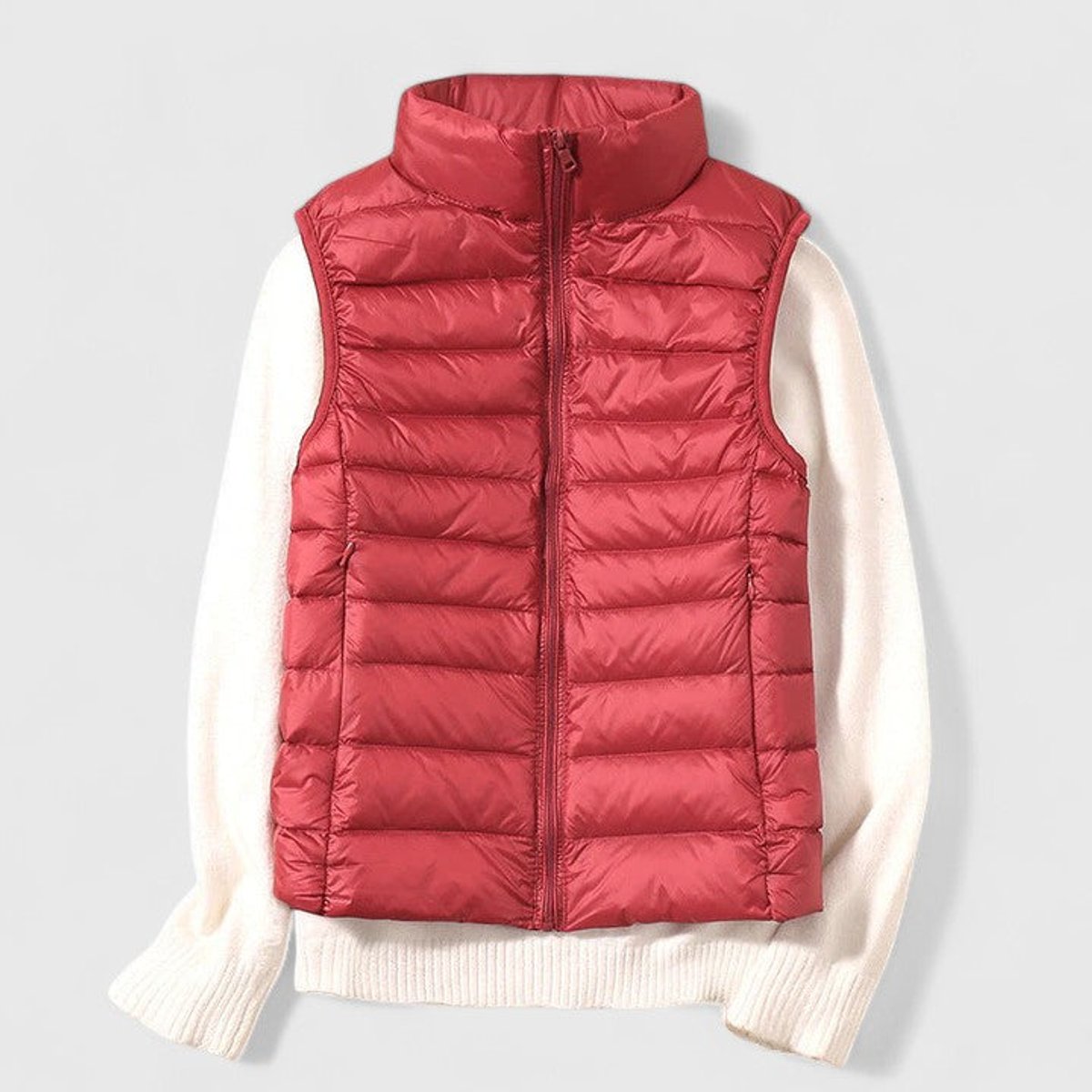 Women's Quilted Sleeveless Puffer Vest Zip-Up Casual Layering Outdoor