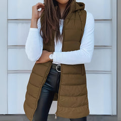 Women's Hooded Sleeveless Puffer Vest Lightweight Layering Stylish Casual