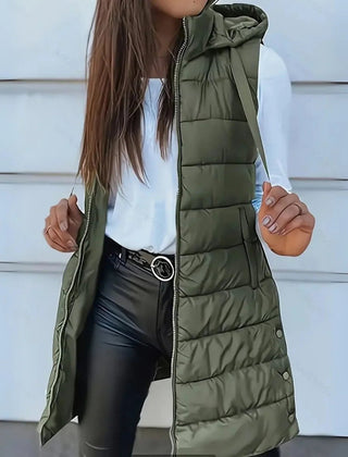 Women's Hooded Sleeveless Puffer Vest Lightweight Layering Stylish Casual