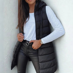 Women's Hooded Sleeveless Puffer Vest Lightweight Layering Stylish Casual