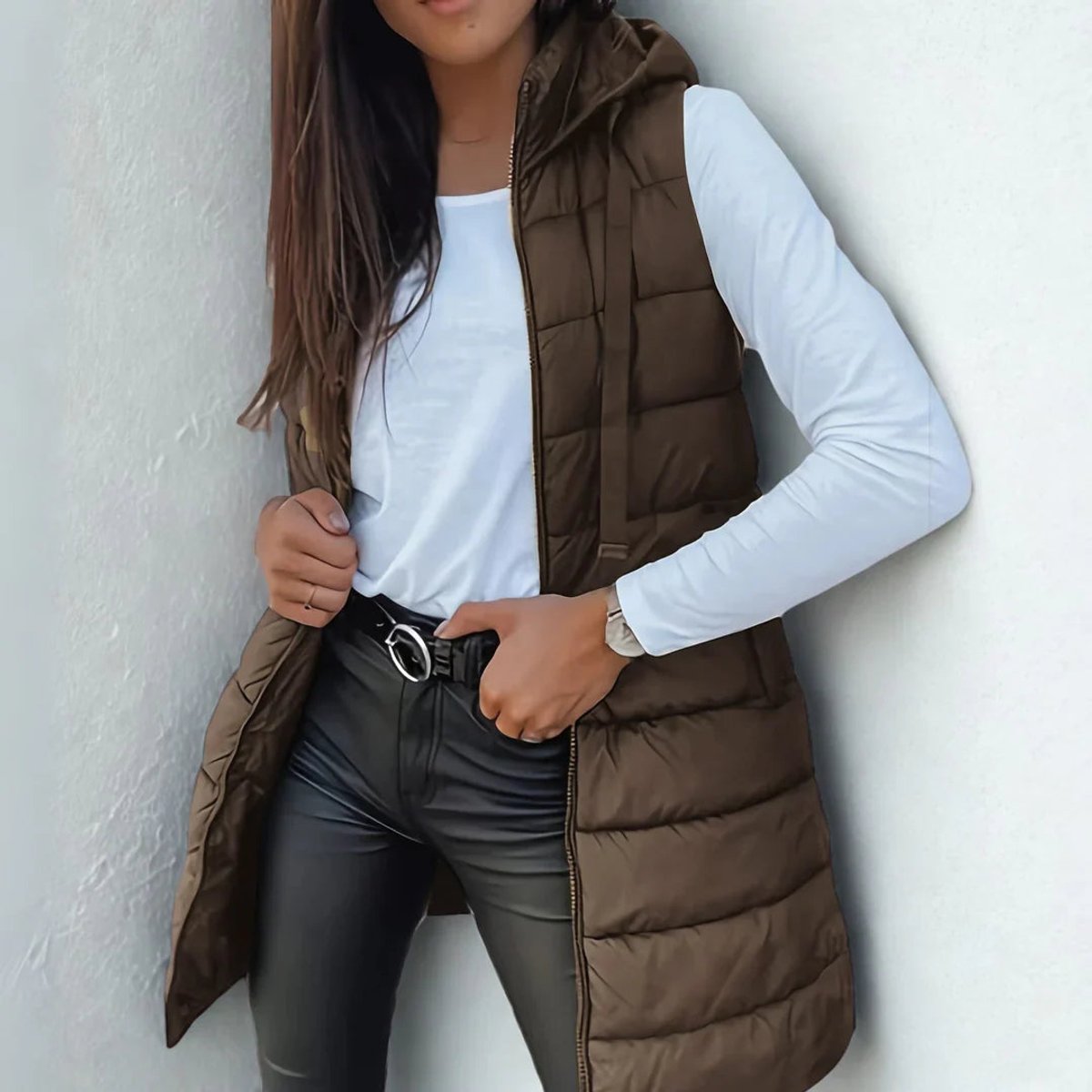 Women's Hooded Sleeveless Puffer Vest Lightweight Layering Stylish Casual