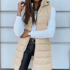 Women's Hooded Sleeveless Puffer Vest Lightweight Layering Stylish Casual