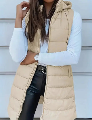 Women's Hooded Sleeveless Puffer Vest Lightweight Layering Stylish Casual